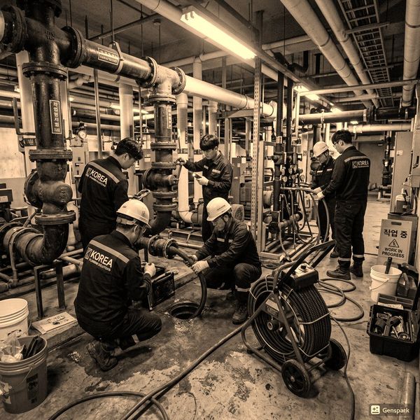 안성 변기막힘 고압세척 작업 - 제우스시설관리