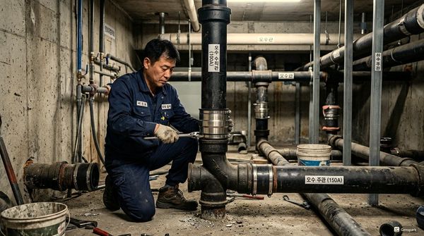 부평구 배관청소 고압세척 작업 - 제우스시설관리