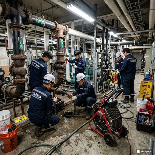부평구 화장실막힘 고압세척 작업 - 제우스시설관리