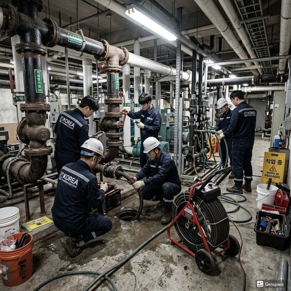 동탄 욕조막힘 고압세척 작업 - 제우스시설관리