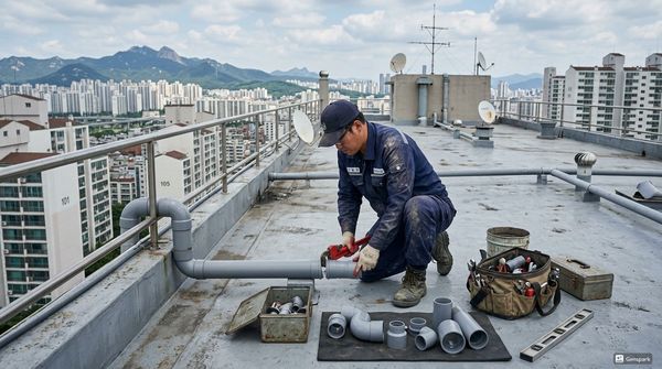 남동구 화장실막힘 고압세척 작업 - 제우스시설관리