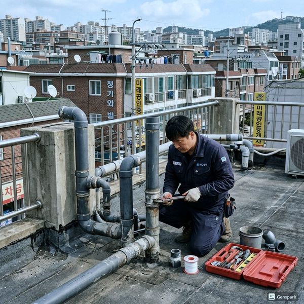 남동구 세면대막힘 고압세척 작업 - 제우스시설관리