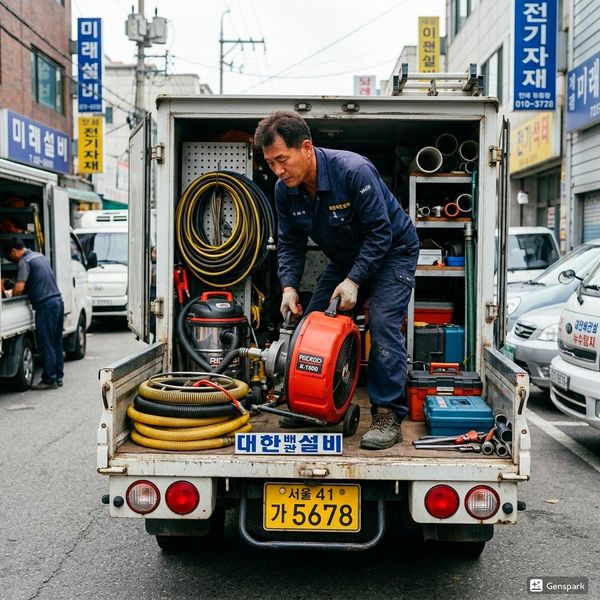 남동구 싱크대막힘 고압세척 작업 - 제우스시설관리