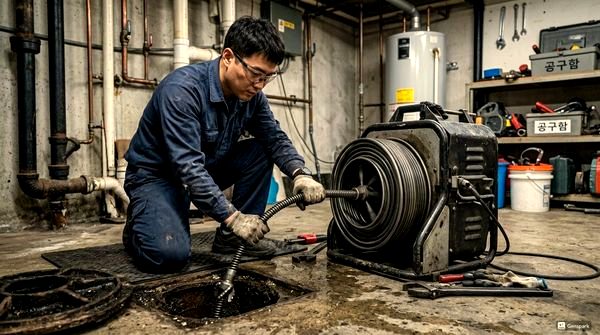 화장실 배수구 머리카락 막힘 해결과 예방법 - 전문 장비