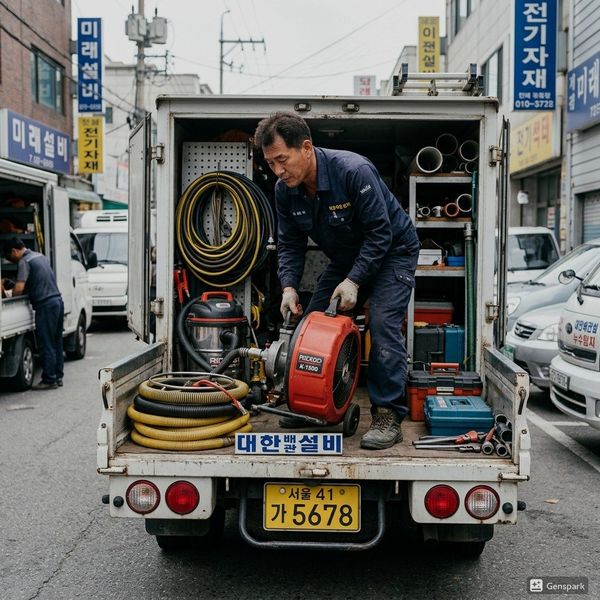 전문 장비로 작업하는 모습