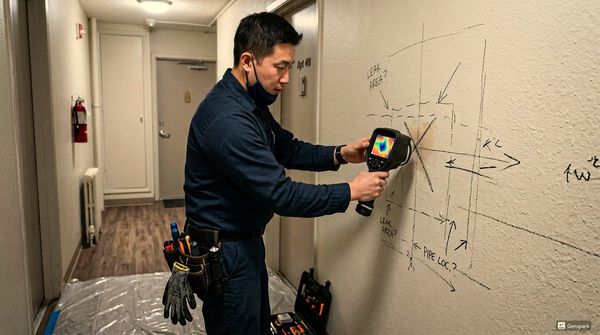 전문 장비로 작업하는 모습