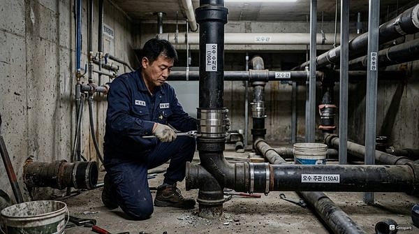 화장실 변기 물내림 약할 때 원인과 해결법 - 시공 완료