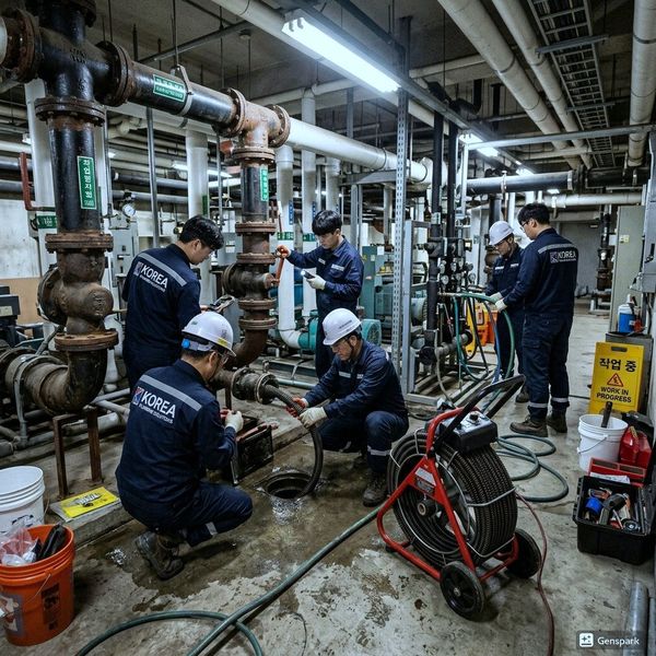 주방 음식물처리기 배수 연결 시 배관 주의사항 현장사진 3