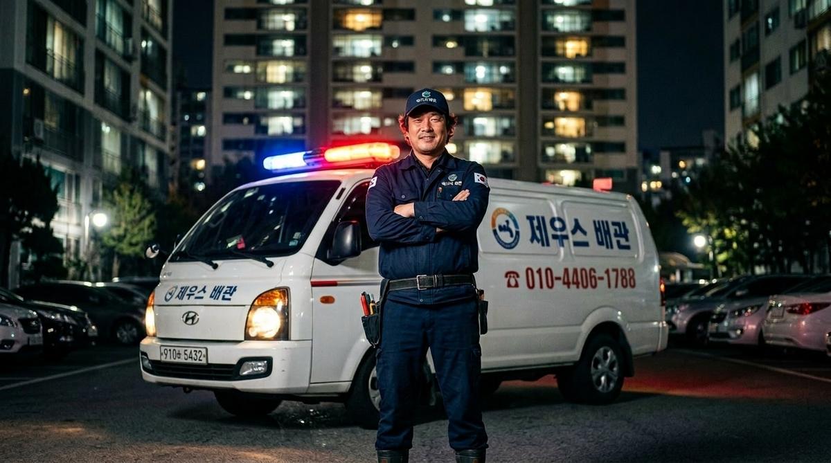 제우스 배관 출동 차량과 담당 기사